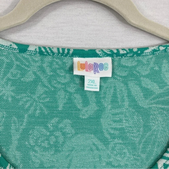 NEW LuLaRoe Green White Soft Stretch Floral Tunic size 2XL - Picture 3 of 8